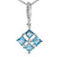 Sterling Silver Blue Topaz & White Sapphire Pendant Necklace
