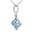 Sterling Silver Blue Topaz & White Sapphire Pendant Necklace