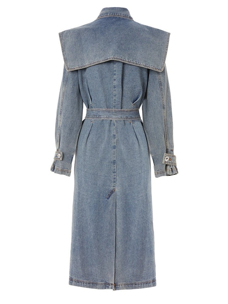 Premium Denim Trench Coat for Effortless Style