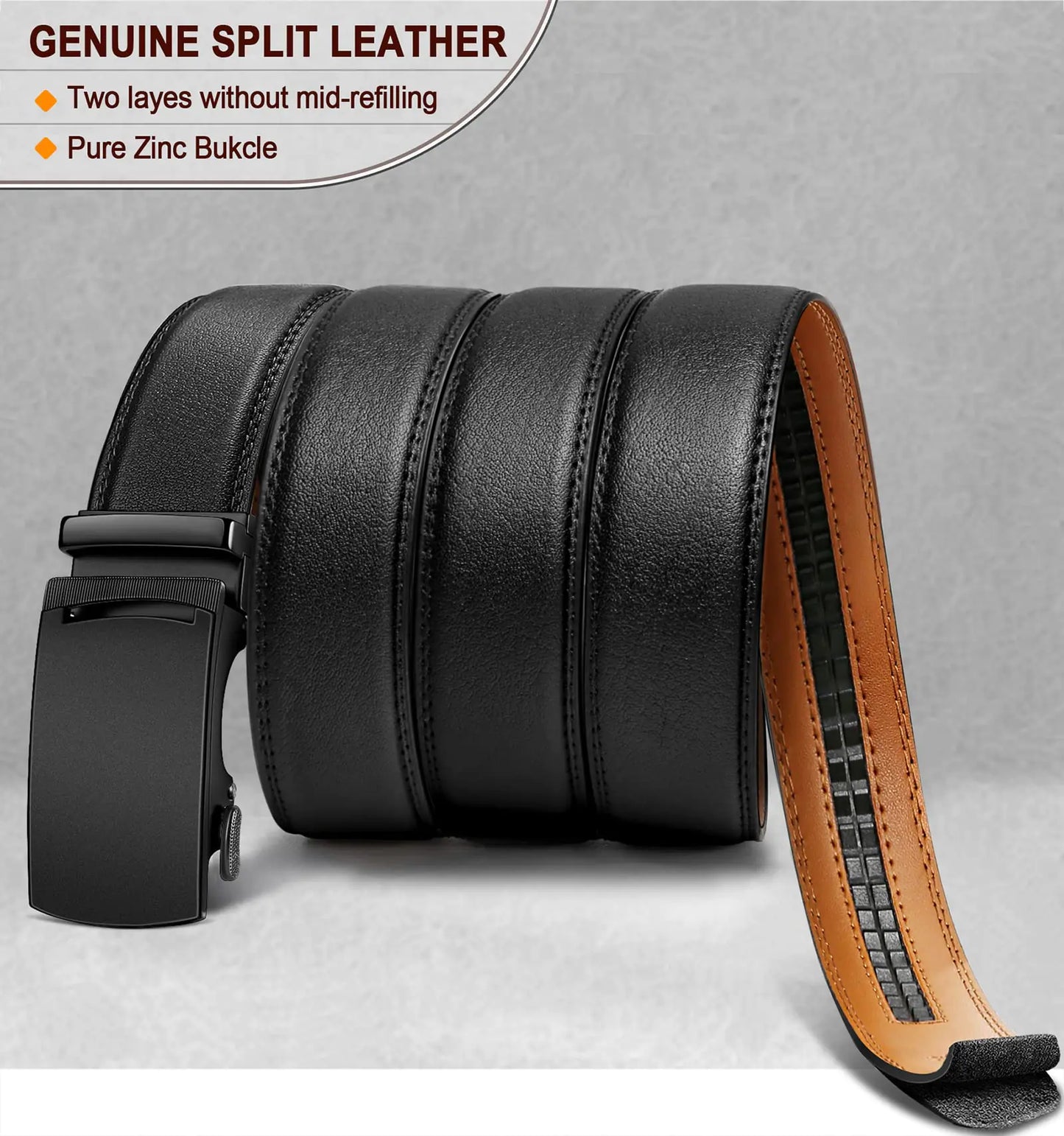 Ceinture à cliquet réglable BULLIANT pour homme - Qualité premium