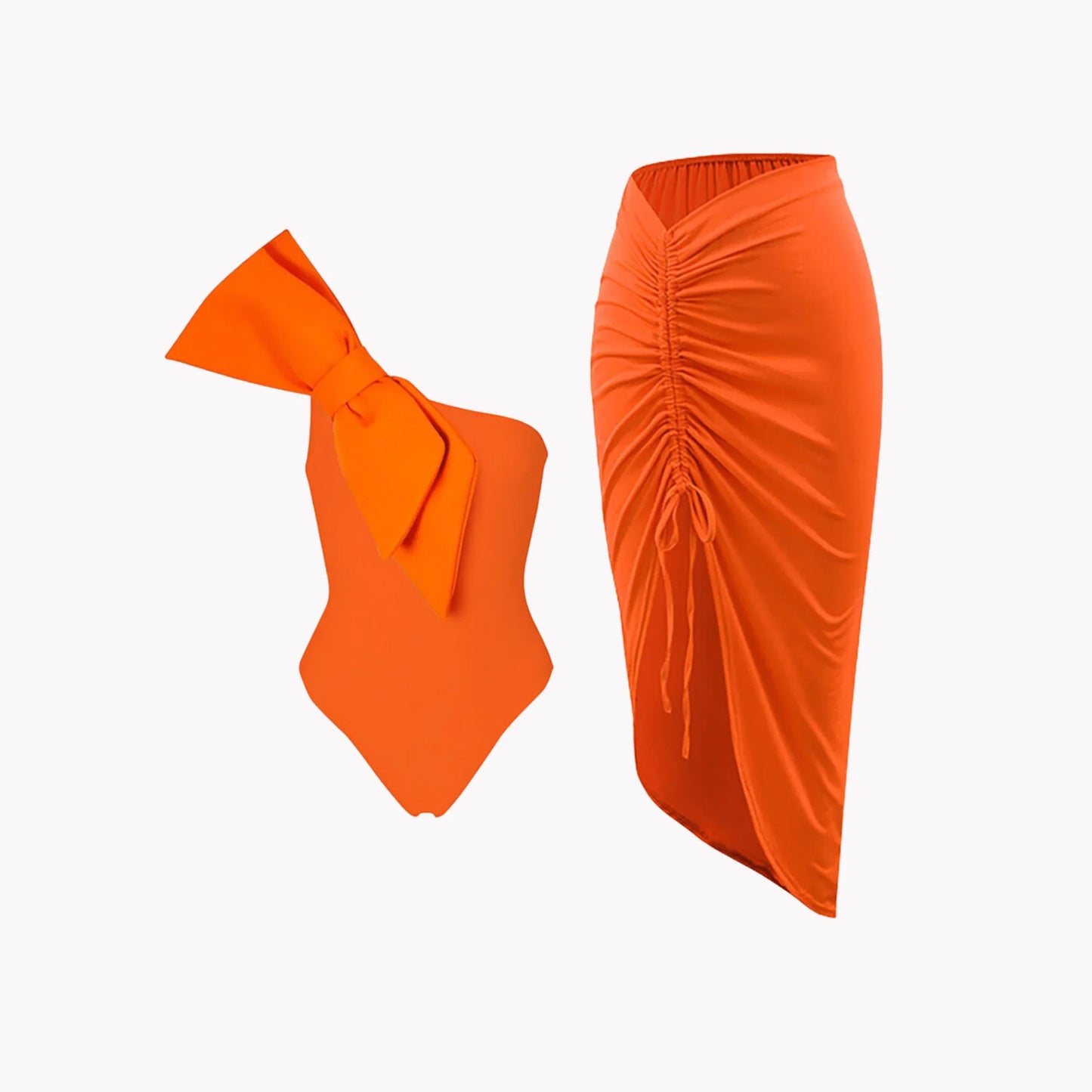 Elegant Bowknot One-Piece Swim Set