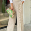 Long Sleeve Nipped Waist Top & Wide Leg Pants Set
