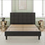 Lit plateforme rembourré couture carrée - King