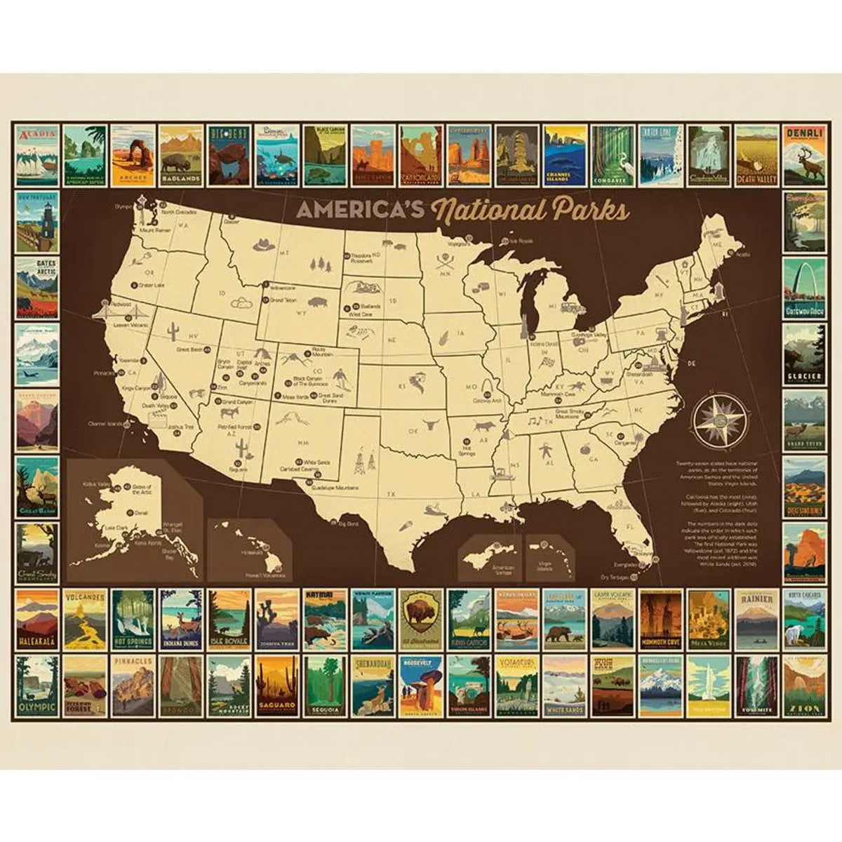 National Parks Poster Panel - 36" x 43"