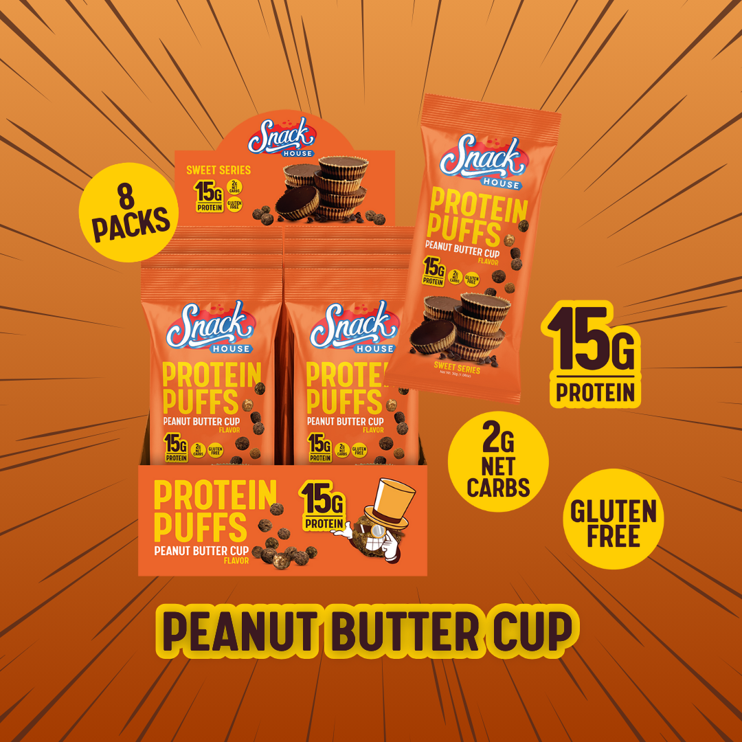 Chocolate Peanut Butter Protein Puffs – 15g Protein, 8-Pack | Snack House - Korvel