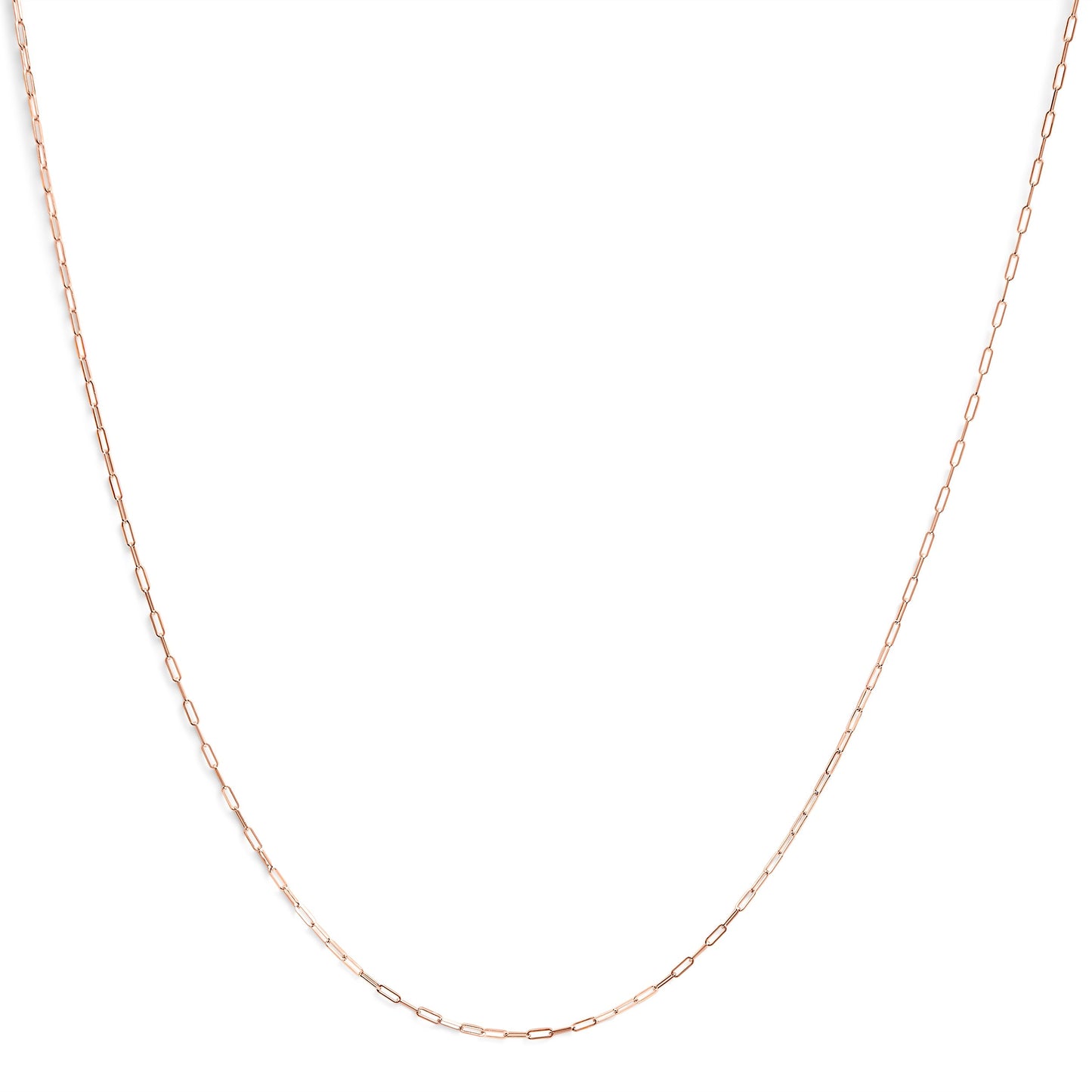 Collier en chaîne en papier clip en or jaune 14K unisexe de 1,5 mm - 18 pouces