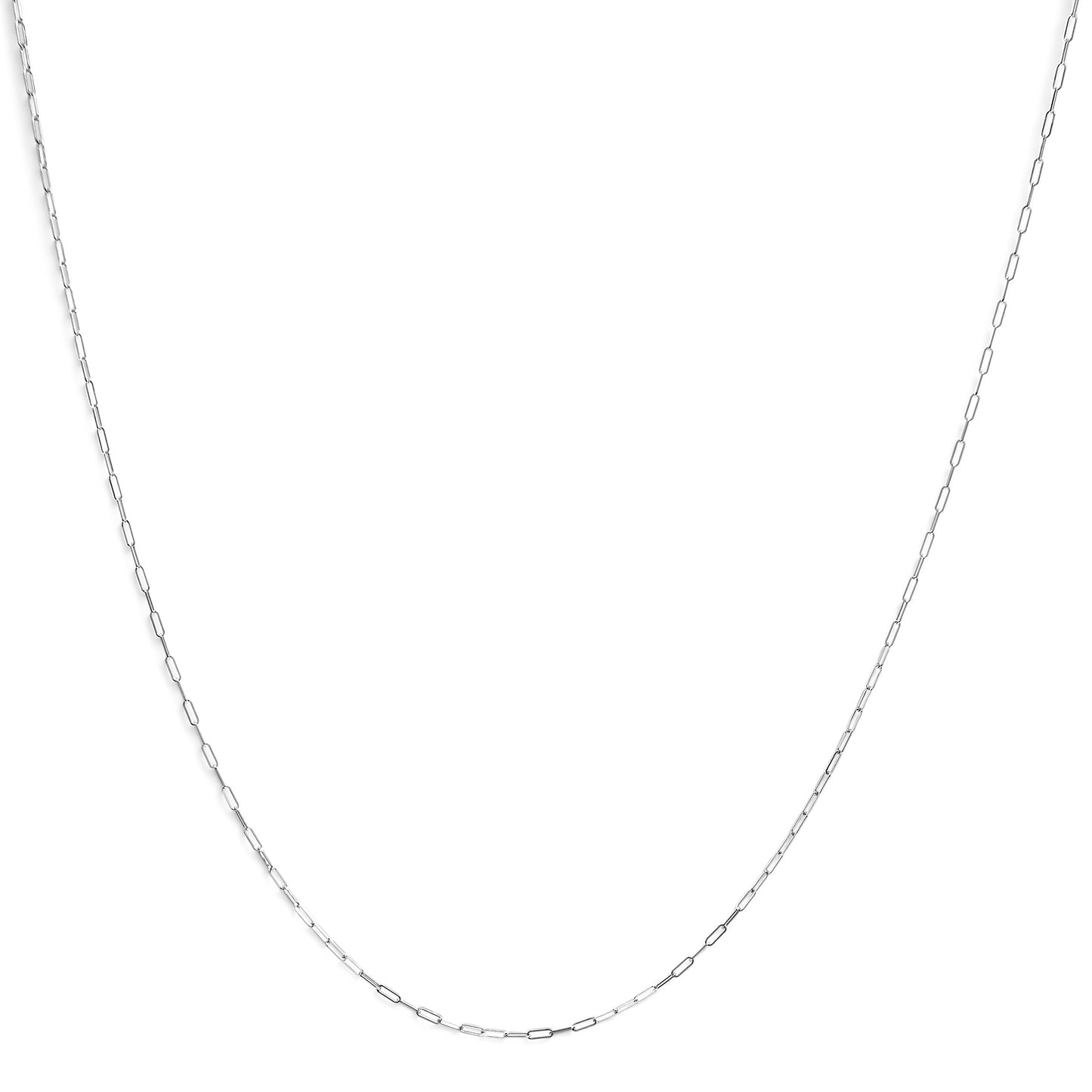 Collier en chaîne en papier clip en or jaune 14K unisexe de 1,5 mm - 18 pouces