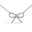 Collier Pendentif Nœud Ruban Accent Diamant en Argent Sterling .925 - 18 Pouces