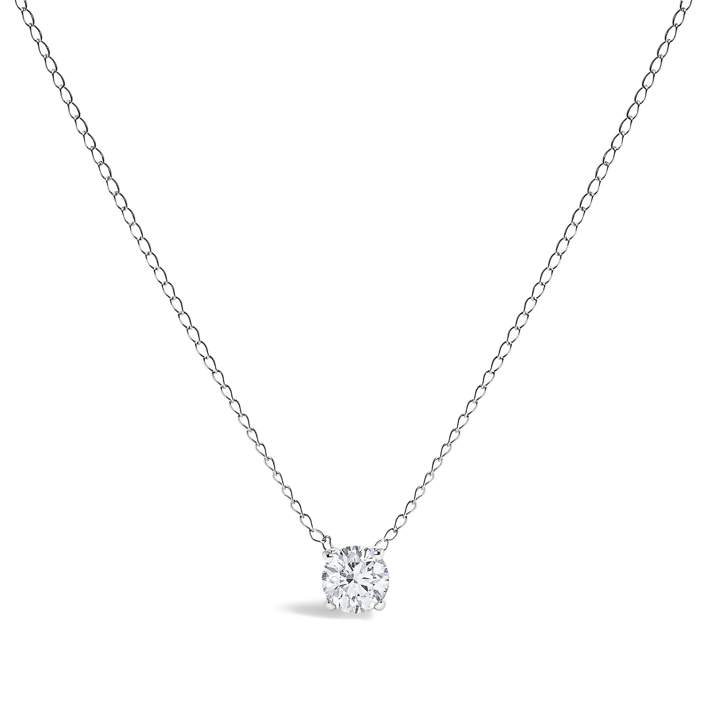 Collar de Pendiente de Diamante Creado en Laboratorio en Oro Blanco de 14K - 18"