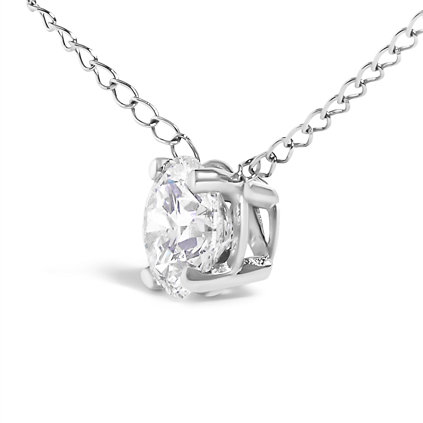 Collar de Pendiente de Diamante Creado en Laboratorio en Oro Blanco de 14K - 18"
