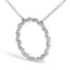 Pendentif en cercle d'amour en diamant cultivé en laboratoire en argent sterling .925