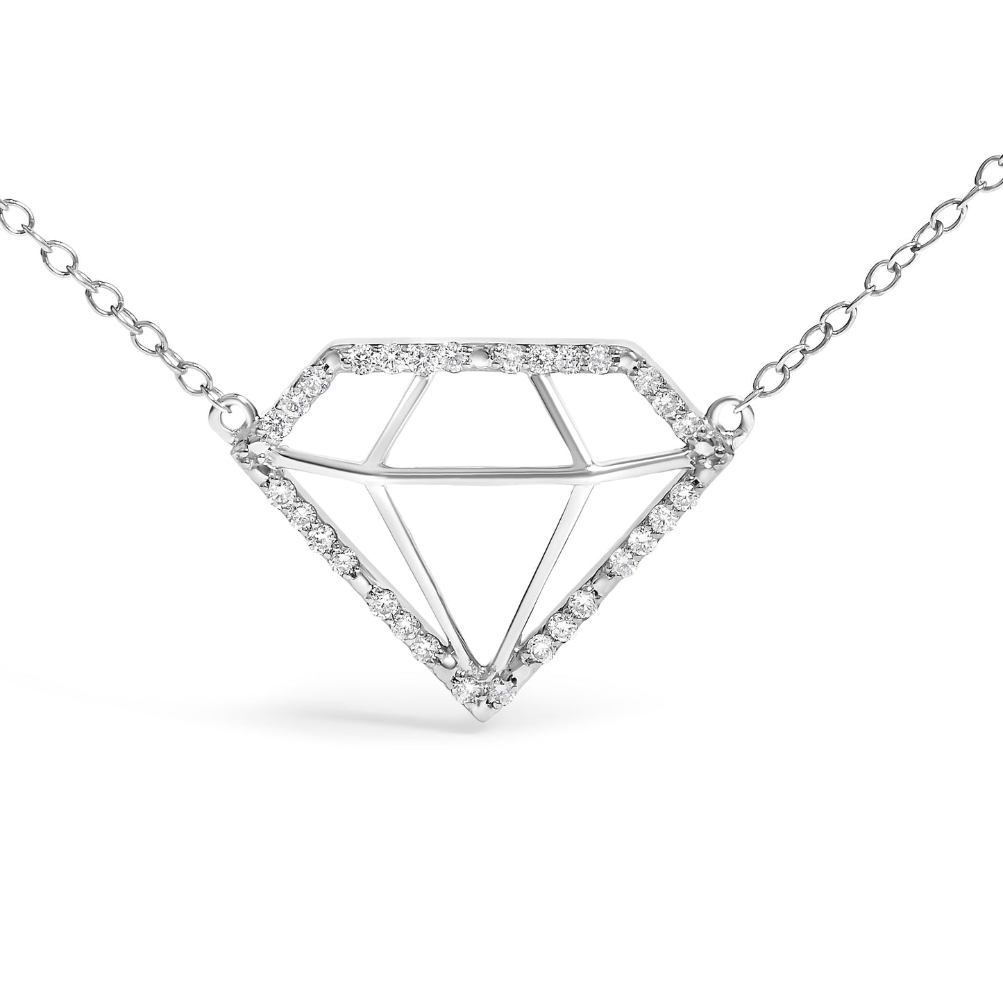 Collier Pendentif en Diamant Lab Grown en Argent Sterling .925 - 18 Pouces