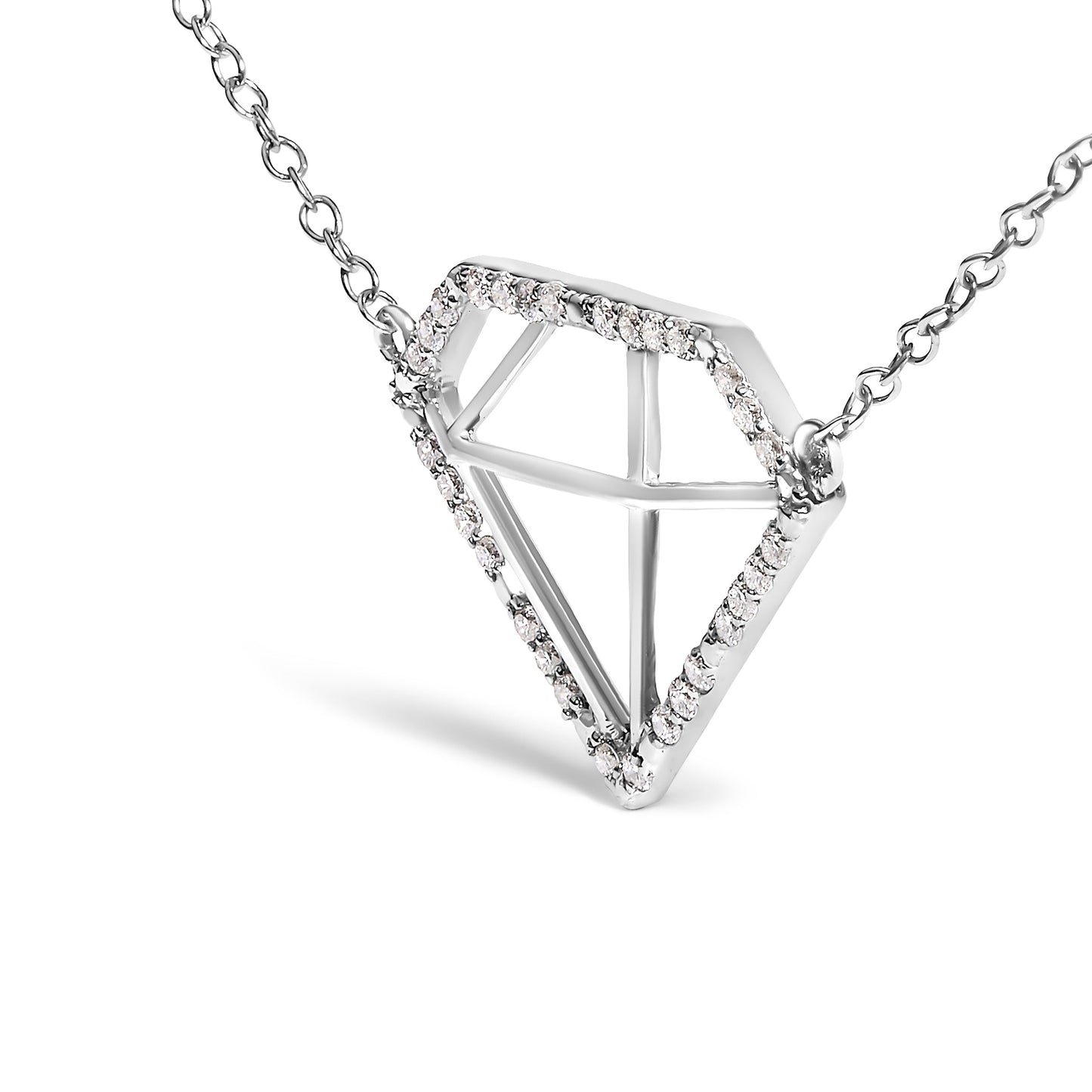Collier Pendentif en Diamant Lab Grown en Argent Sterling .925 - 18 Pouces