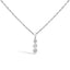 .925 Sterling Silver Lab Grown Diamond Three Stone Pendant Necklace