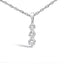 .925 Sterling Silver Lab Grown Diamond Three Stone Pendant Necklace