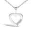 .925 Sterling Silver Lab Grown Diamond Heart Pendant Necklace