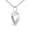 .925 Sterling Silver Lab Grown Diamond Heart Pendant Necklace