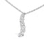 .925 Sterling Silver Lab Grown Diamond Journey Pendant Necklace - 18"