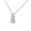 Collar de Pendant de Tres Piedras con Diamantes Cultivados en Laboratorio de Oro Blanco de 14K