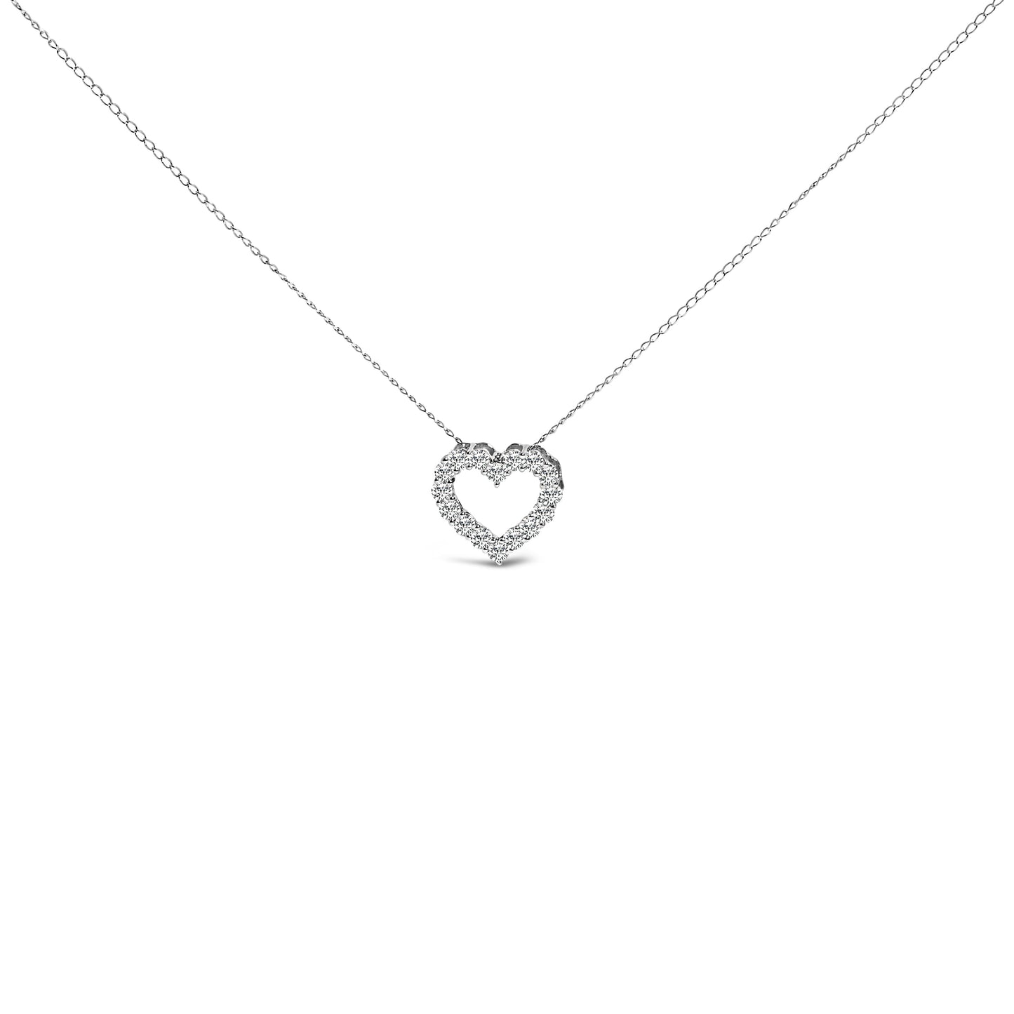 Pendentif en cœur en diamant cultivé en laboratoire de 1/2 carat en or blanc 14K