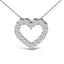 Pendentif en cœur en diamant cultivé en laboratoire de 1/2 carat en or blanc 14K