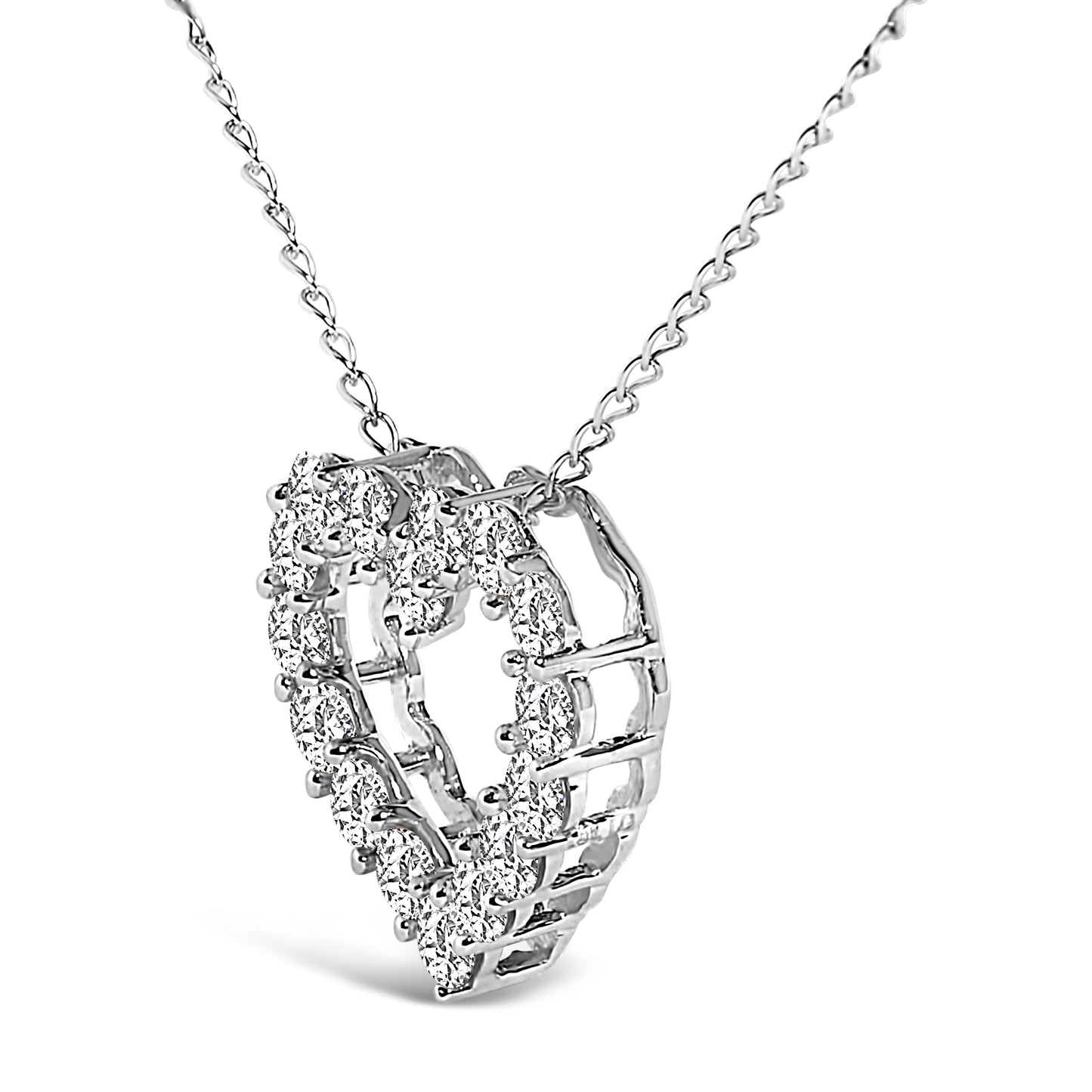 Pendentif en cœur en diamant cultivé en laboratoire de 1/2 carat en or blanc 14K