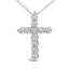 14K White Gold Lab Grown Diamond Cross Pendant Necklace