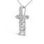 14K White Gold Lab Grown Diamond Cross Pendant Necklace