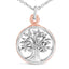 14K Rose Gold Plated Sterling Silver Tree of Life Pendant Necklace