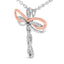 Collier Pendentif Libellule en Or Rose 14K Plaqué Diamant