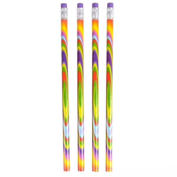 Crayons psychédéliques tie-dye de 7,5" - Pack de 12