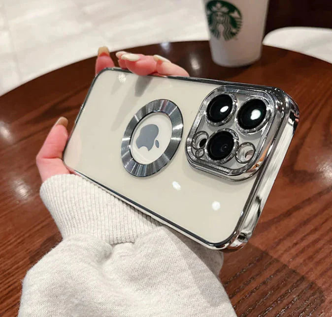 Luxury Plating Logo Hole Case for iPhone