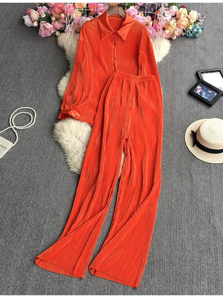 Elegant Pleated Set for Women