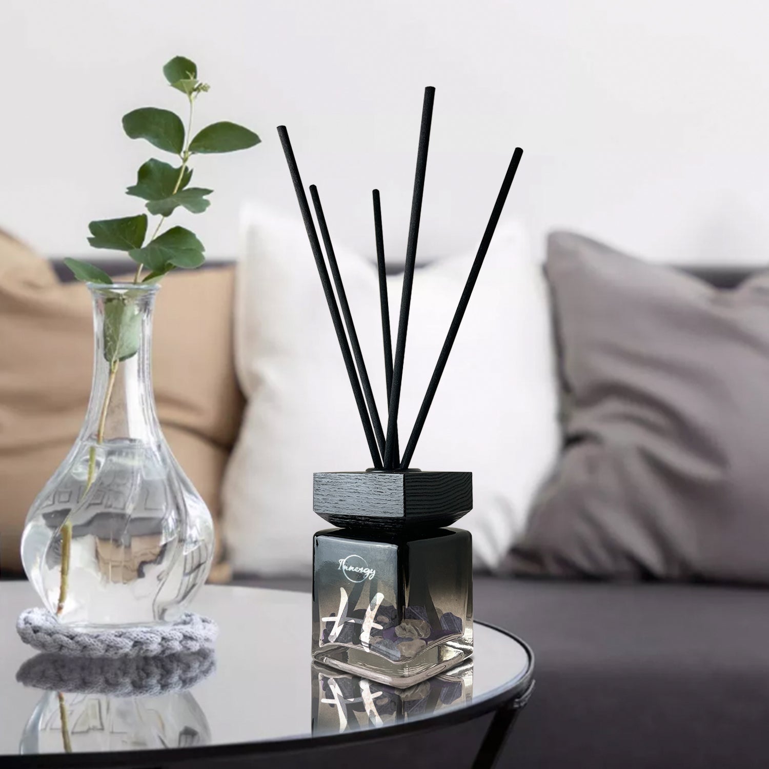 Pisces Zodiac Crystal-Infused Reed Diffuser - Cactus Blossom & Jade Aroma, 100ml - Korvel