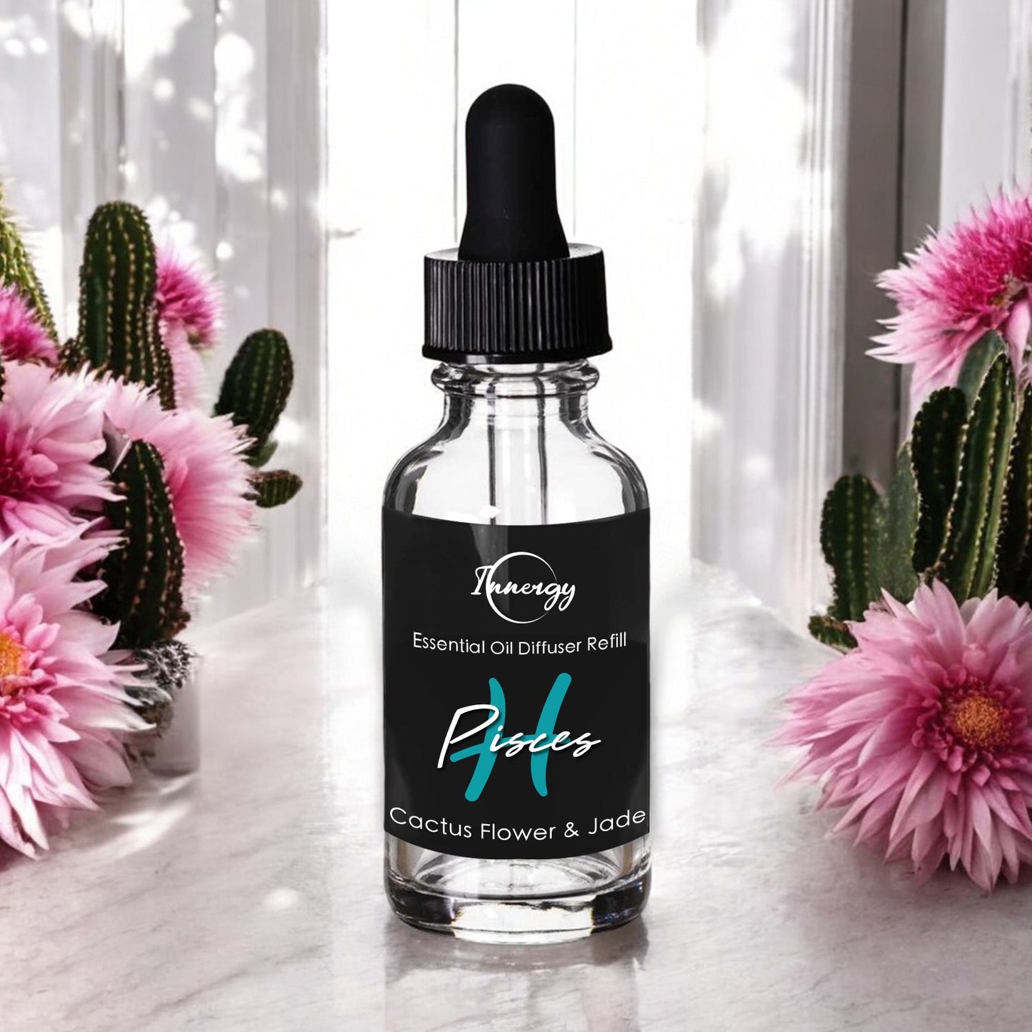 Pisces Zodiac Crystal-Infused Aromatherapy Diffuser - 8ml Car Air Freshener - Korvel