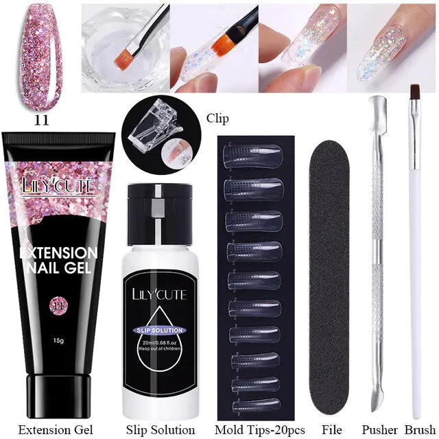 LILYCUTE Nail Extension Gel Set - Premium Nail Care