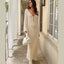 Robe de Plage Tricotée Élegante à Col V Transparent – Couverture à Manches Longues