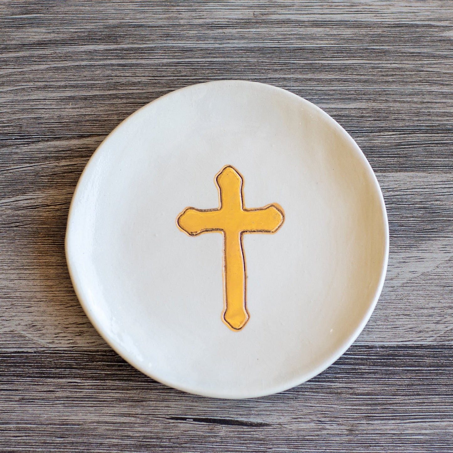 Elegant Gold Leaf Accent Ceramic Plate - Korvel