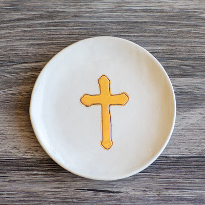 Elegant Gold Leaf Accent Ceramic Plate - Korvel