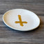 Elegant Gold Leaf Accent Ceramic Plate - Korvel