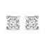 .925 Sterling Silver Princess-Cut Diamond Stud Earrings