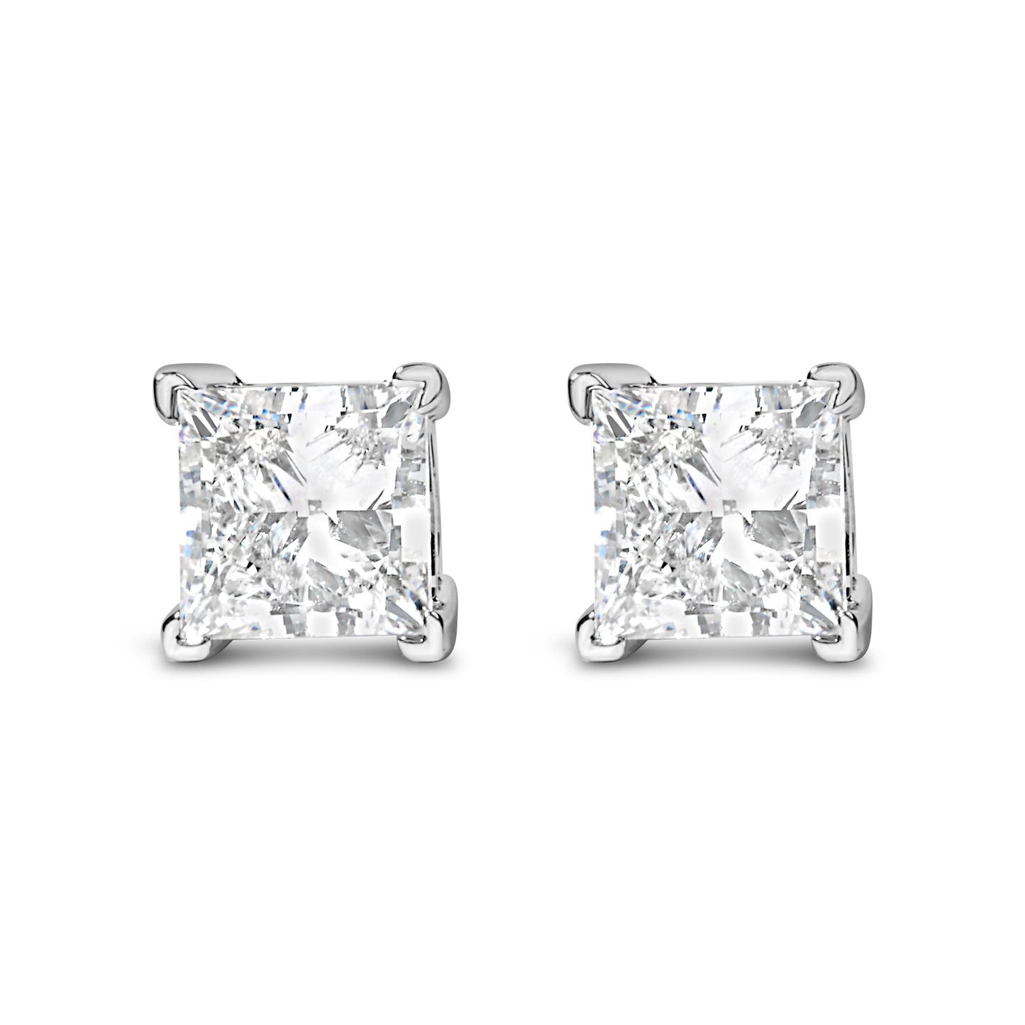 Pendientes de Stud Solitario de Diamante Creado en Laboratorio de Oro Blanco de 14K