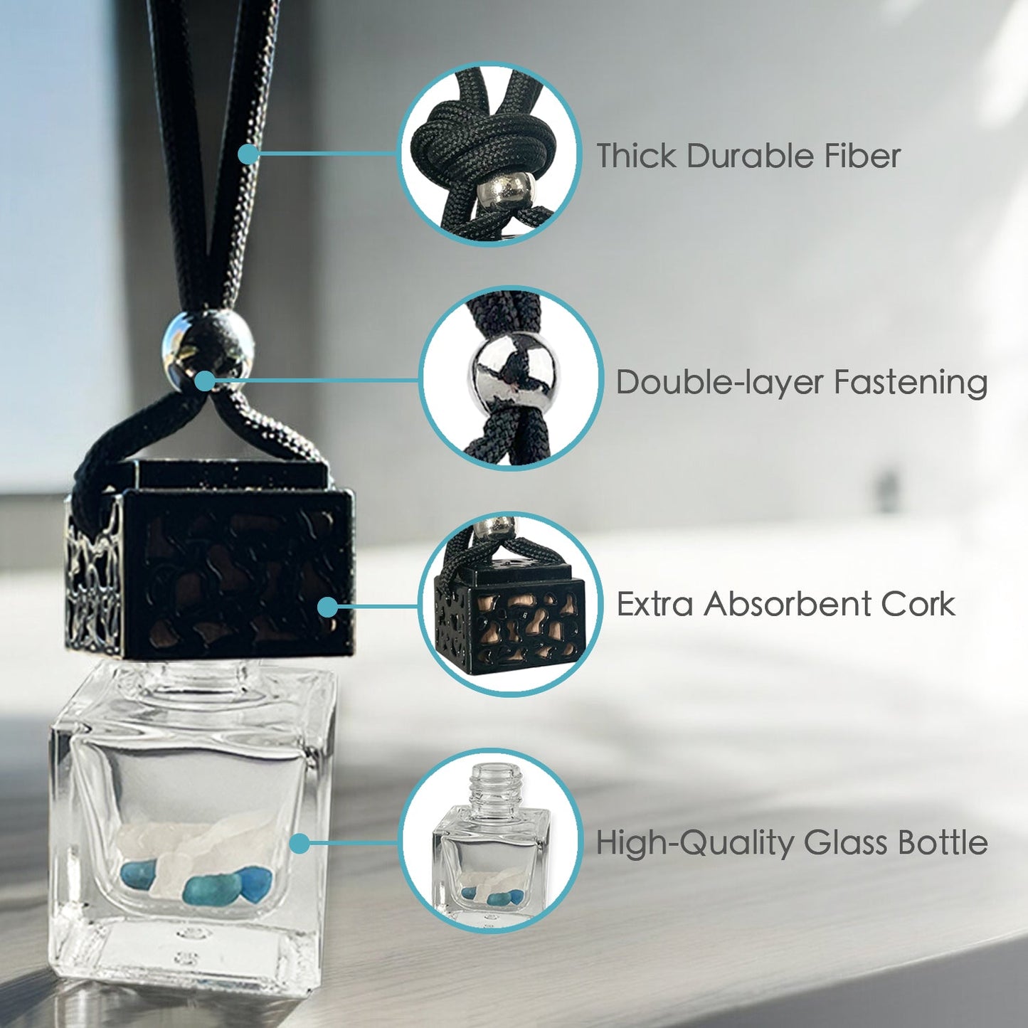 Crystal-Infused Sunshower Mist Car Diffuser - 8ml Air Freshener - Korvel