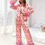 Pijamas Casuales con Estampado de Corazón para Mujeres
