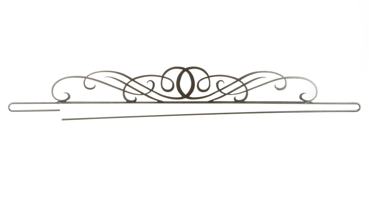 PS 36 Inch Windy Scroll Wire Split Charcoal Curtain Rod
