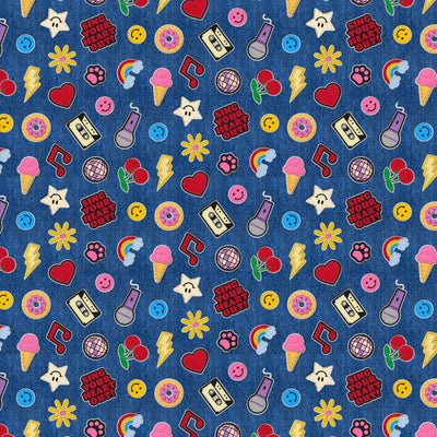 Tela de Algodón Blue Patch Perfect Girl World - 43"/44" por Yarda