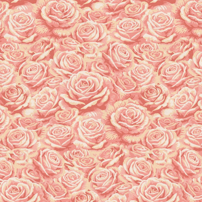 Tissu en coton large à roses roses - 118" par yard