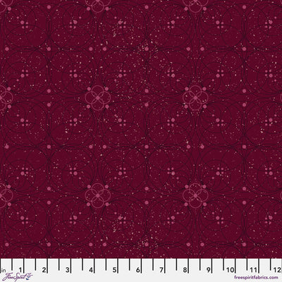 Enrapture par Giucy Giuce Flourish - Tissu en coton grenat au mètre