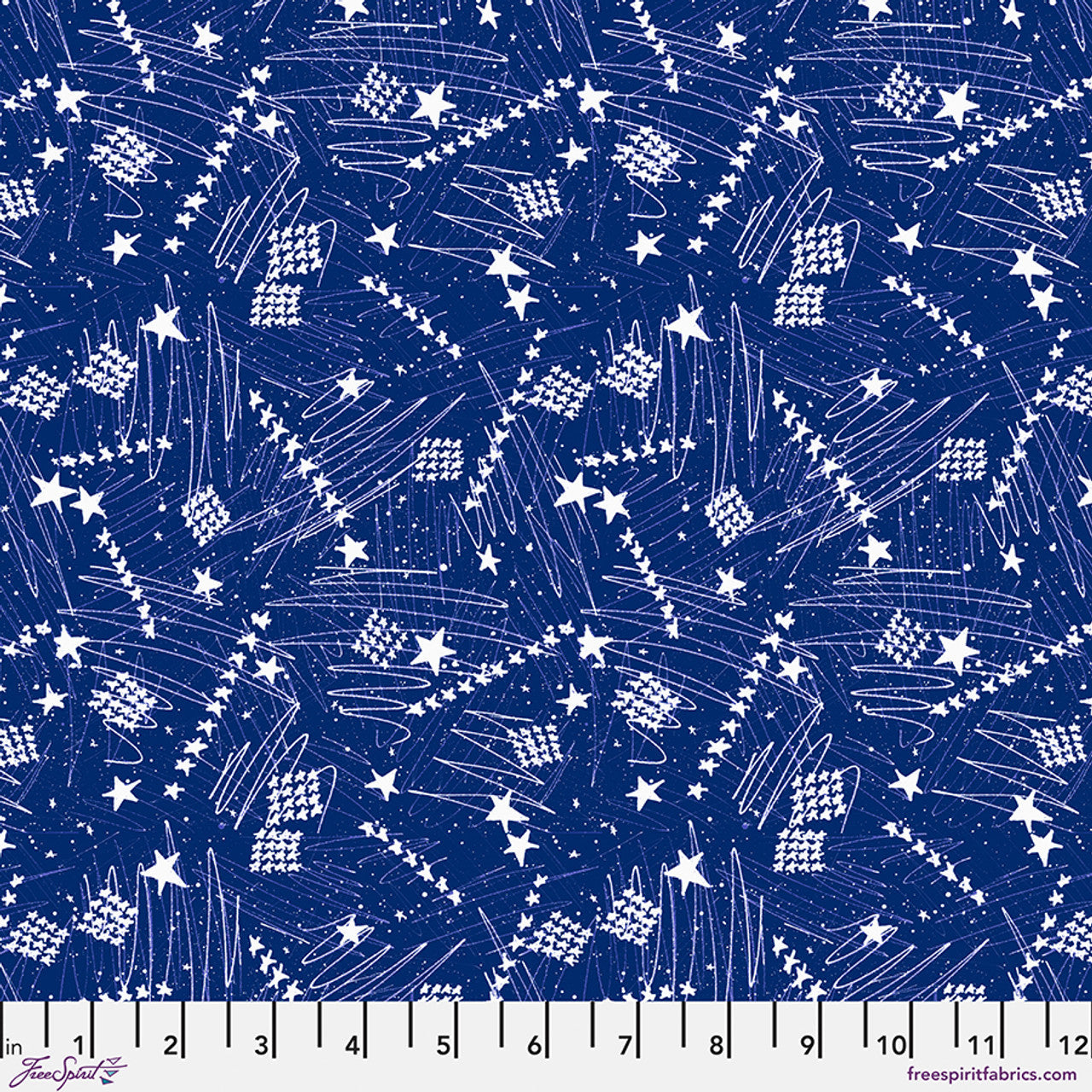 Stars in the Sky Small Blue Americana Cotton Fabric