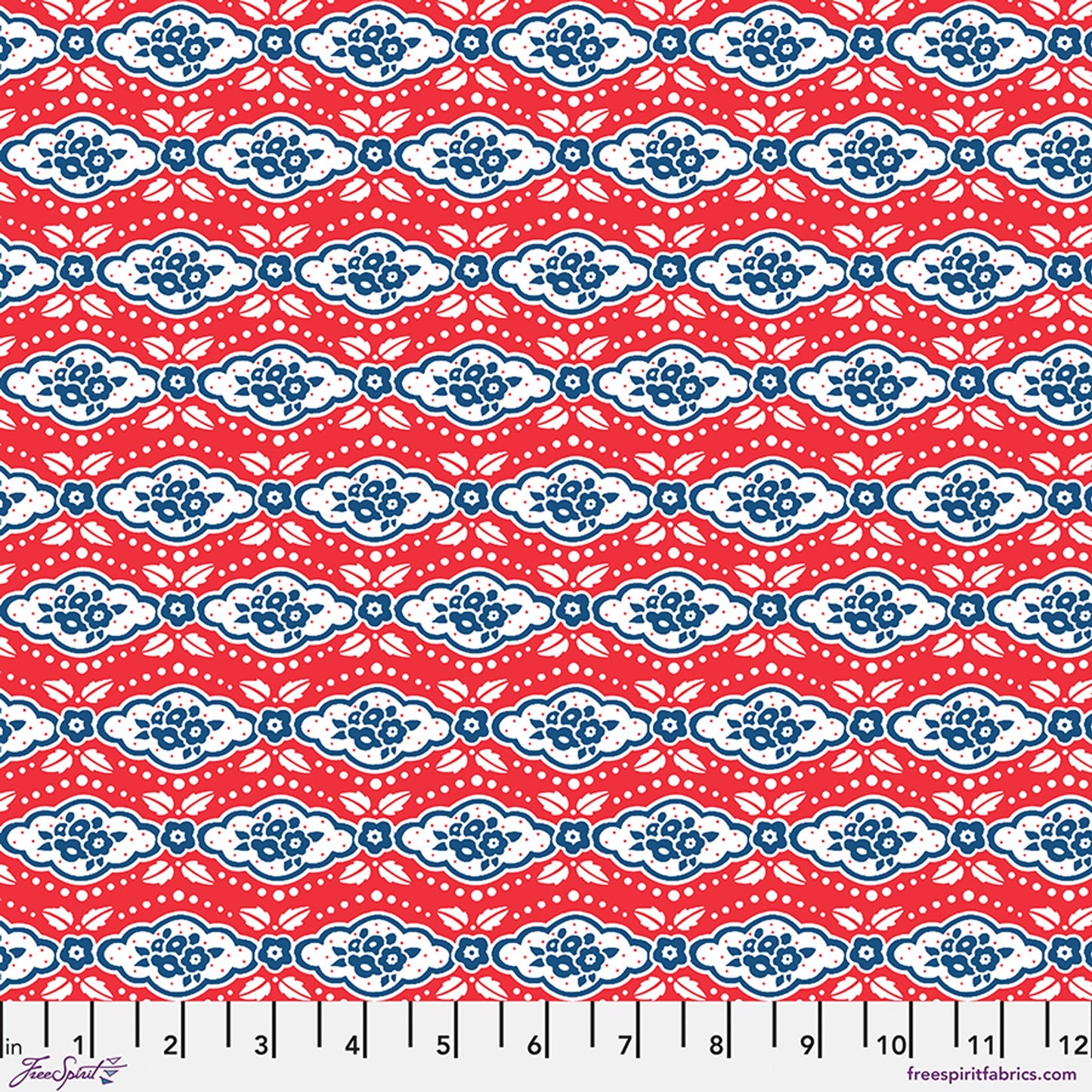 Tissu en coton rouge Maison Rouge - 44"/45" par yard